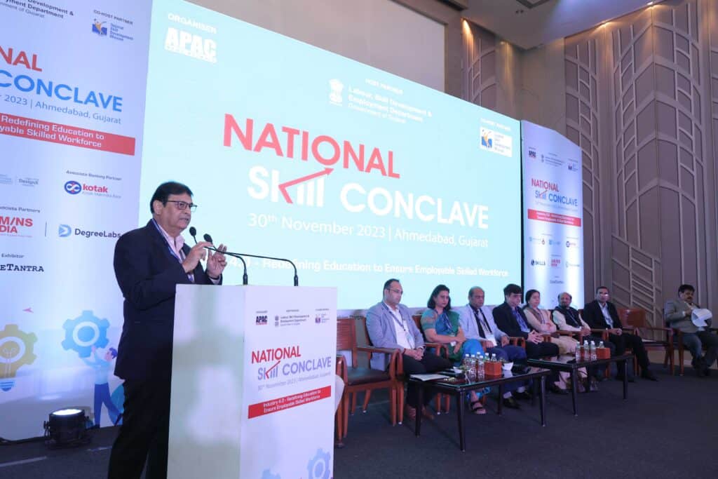 ‘National Skill Conclave -Gujarat’ jointly hosted by the ‘Labour, Skill Development and Employment Department, Government of Gujarat’ and ‘Gujarat Skill Development Mission’ on 30th November 2023 in Ahmedabad, Gujarat’